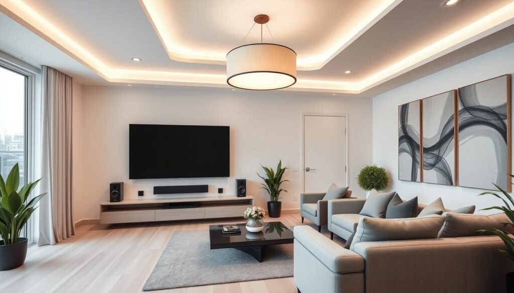 desain interior modern dengan teknologi audio visual